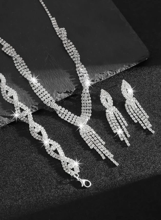 Take Two  3-Piece Embellished Tassel Necklace, Bracelet And Earrings Jewelry Set for Women | Best Price UAE